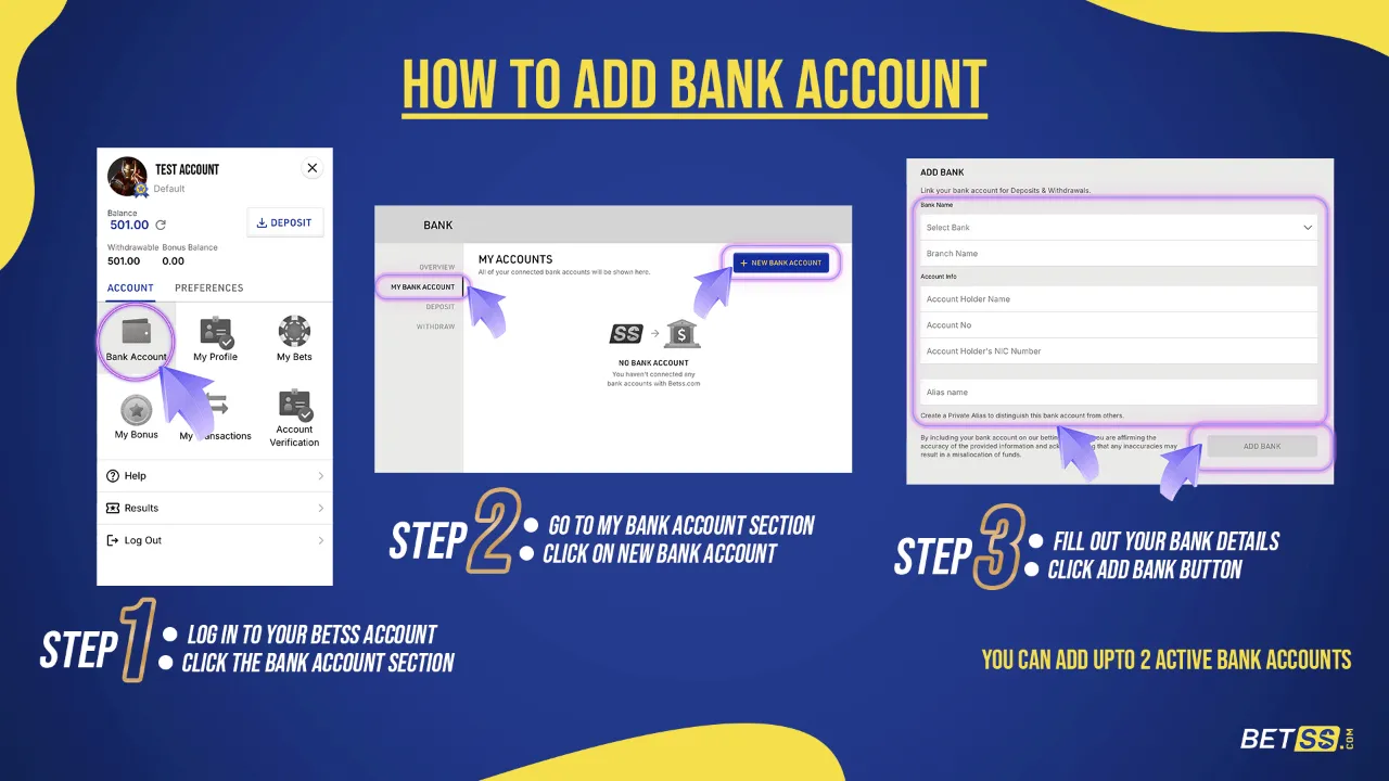 How to Add Your Bank Account to BetSS